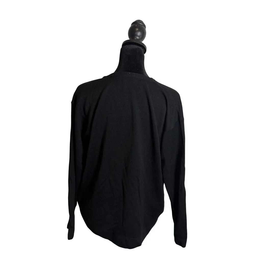 Straven‎ Machine Washable Wool Black Sweater Men L Minimalist Academia Pullover
